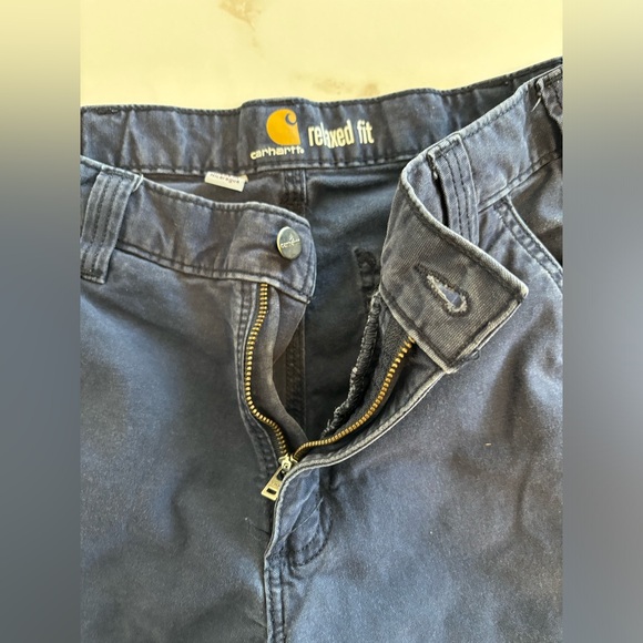 Men’s Carhartt Relaxed fit Navy Blue Work Pants 33x30 - Picture 7 of 8
